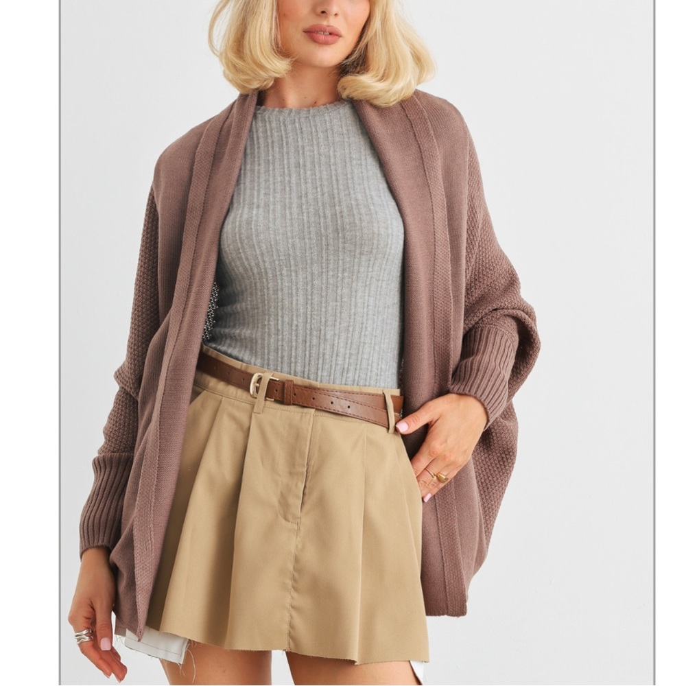 NEW Cocoa Batwing Sleeve Open Front Cardigan